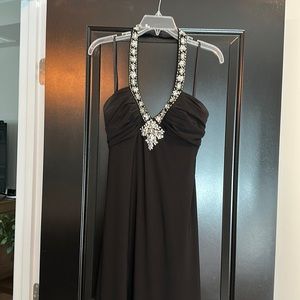 Black gown with stone embellishment